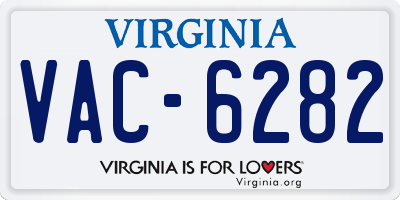 VA license plate VAC6282