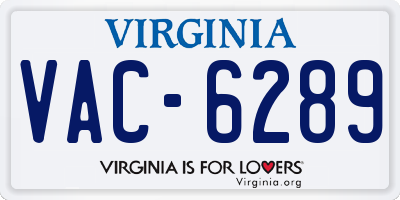 VA license plate VAC6289