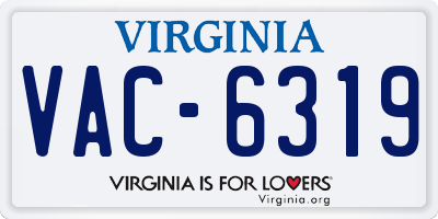 VA license plate VAC6319