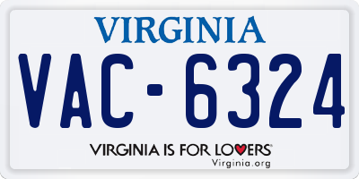 VA license plate VAC6324