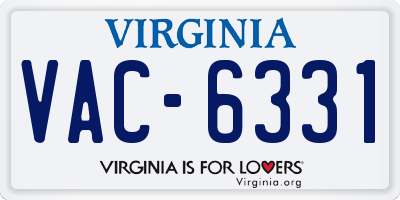 VA license plate VAC6331