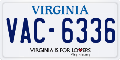 VA license plate VAC6336