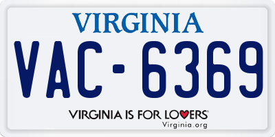 VA license plate VAC6369