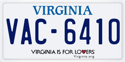 VA license plate VAC6410