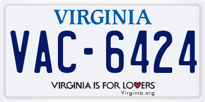VA license plate VAC6424