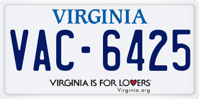VA license plate VAC6425
