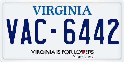 VA license plate VAC6442