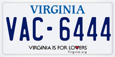 VA license plate VAC6444