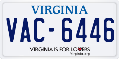 VA license plate VAC6446