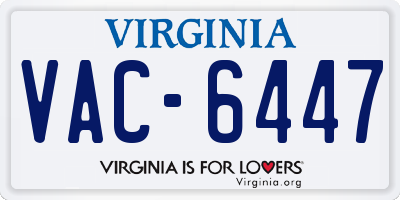VA license plate VAC6447