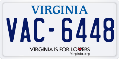 VA license plate VAC6448