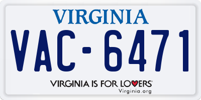 VA license plate VAC6471