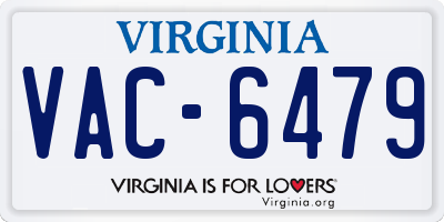 VA license plate VAC6479