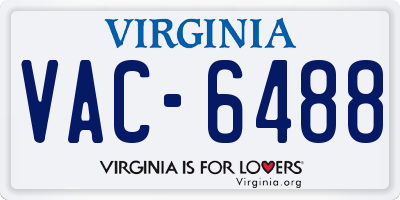 VA license plate VAC6488