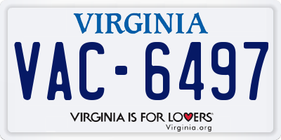 VA license plate VAC6497