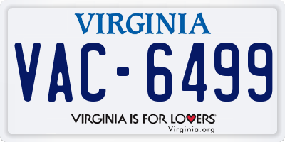 VA license plate VAC6499