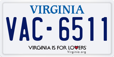VA license plate VAC6511