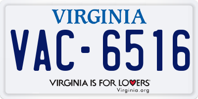 VA license plate VAC6516