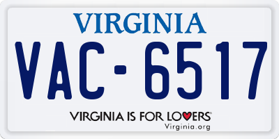 VA license plate VAC6517
