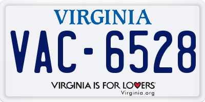 VA license plate VAC6528