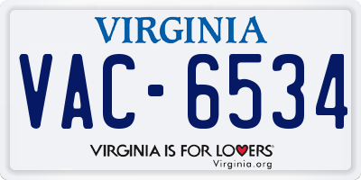 VA license plate VAC6534