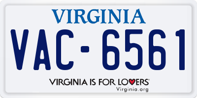 VA license plate VAC6561