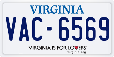 VA license plate VAC6569