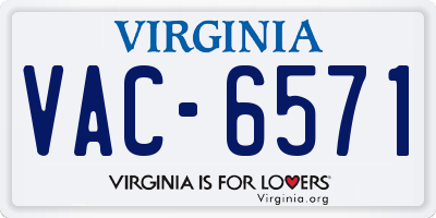 VA license plate VAC6571