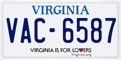VA license plate VAC6587