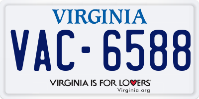 VA license plate VAC6588