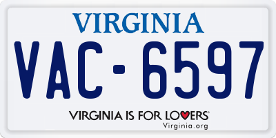 VA license plate VAC6597