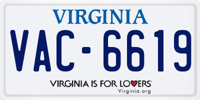 VA license plate VAC6619