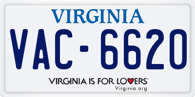 VA license plate VAC6620