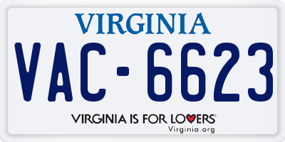 VA license plate VAC6623