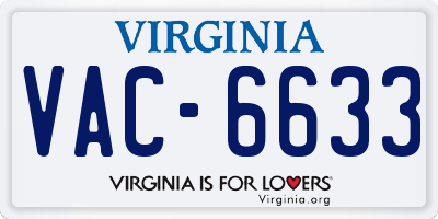 VA license plate VAC6633