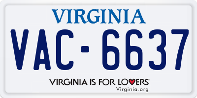 VA license plate VAC6637