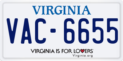 VA license plate VAC6655