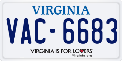 VA license plate VAC6683