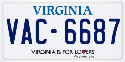 VA license plate VAC6687