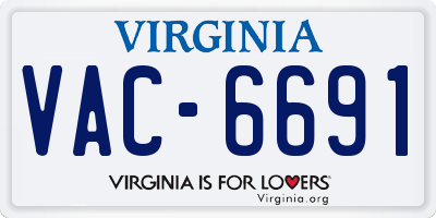 VA license plate VAC6691
