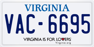 VA license plate VAC6695