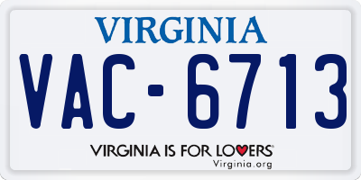 VA license plate VAC6713
