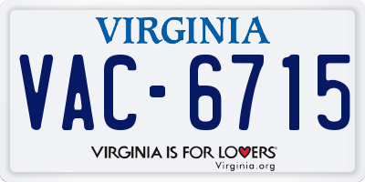 VA license plate VAC6715