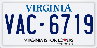 VA license plate VAC6719