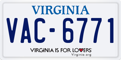 VA license plate VAC6771