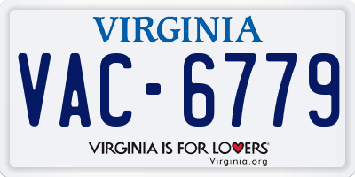 VA license plate VAC6779