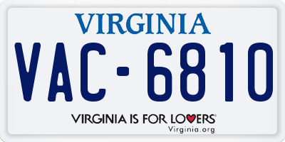 VA license plate VAC6810