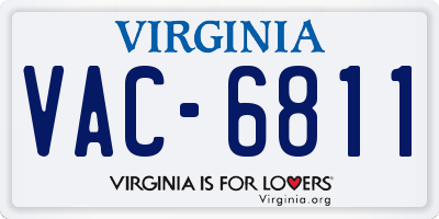 VA license plate VAC6811