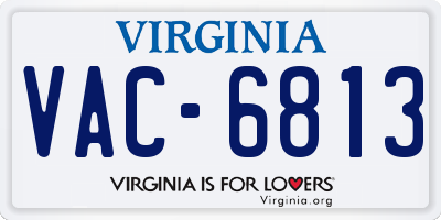 VA license plate VAC6813