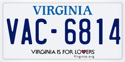 VA license plate VAC6814